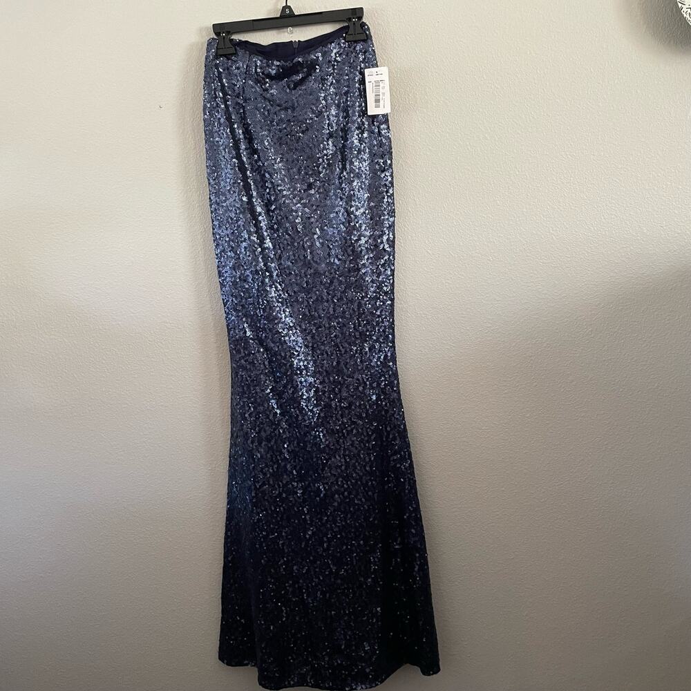 new nwt dress the population blue sequin maxi skirt size extra small - Picture 1 of 3